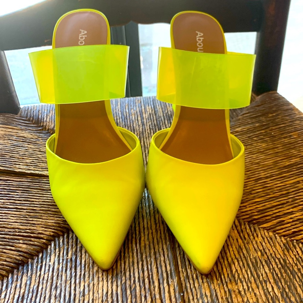Neon Yellow/Green backless heels